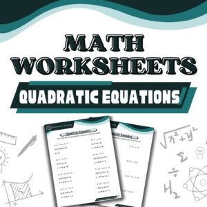 Free Math Worksheet Quadratic Equations