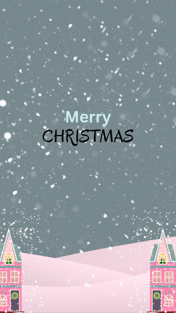 Pink and White Simple Cute Merry Christmas Phone Wallpaper